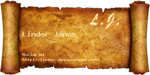 Linder János névjegykártya